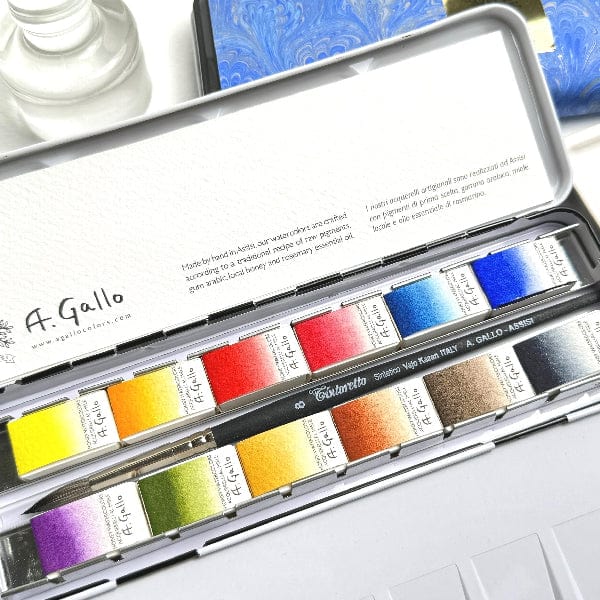 A. Gallo - Handmade Watercolours - Classic Palette - Set of 12 Full Pans - Image 2