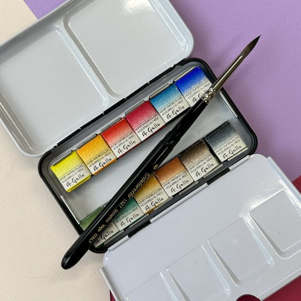 A. Gallo - Handmade Watercolours - Classic Palette - Set of 12 Half Pans