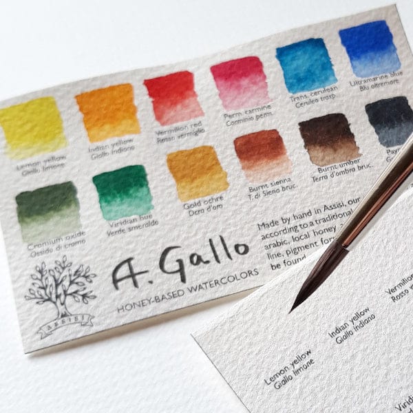 A. Gallo - Handmade Watercolours - Classic Palette - Set of 12 Half Pans - Image 2