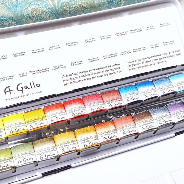 A. Gallo - Handmade Watercolours - Classic Palette - Set of 24 Half Pans - Image 2