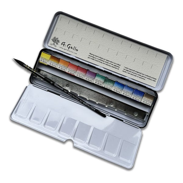 A. Gallo - Handmade Watercolours - Signature 2 Deluxe Palette - Set of 12 Half Pans