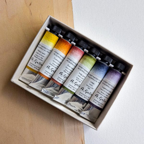 A. Gallo - Handmade Watercolours - Lake Pigments Set - 6 Colours in 10mL Tubes