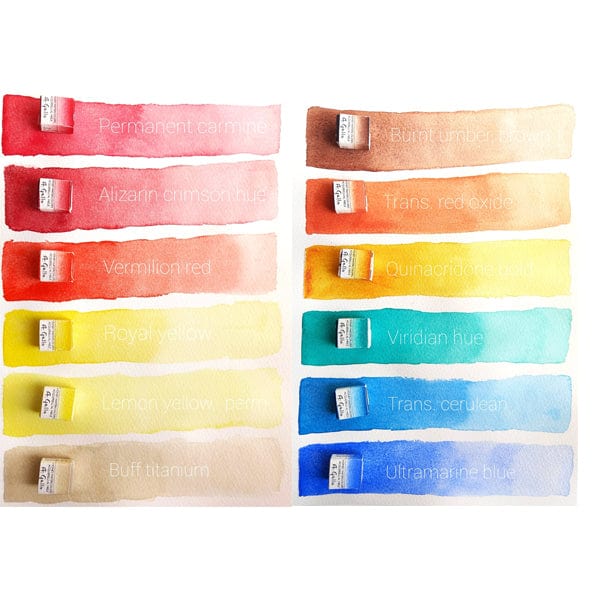 A. Gallo - Handmade Watercolours - Mixing Palette - Set of 12 Half Pans - Image 3