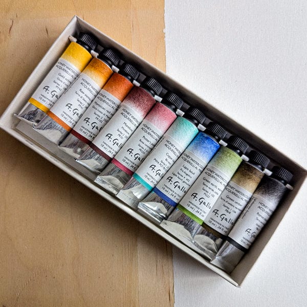 A. Gallo - Handmade Watercolours - Naturale Set - 10 Colours in 10mL Tubes