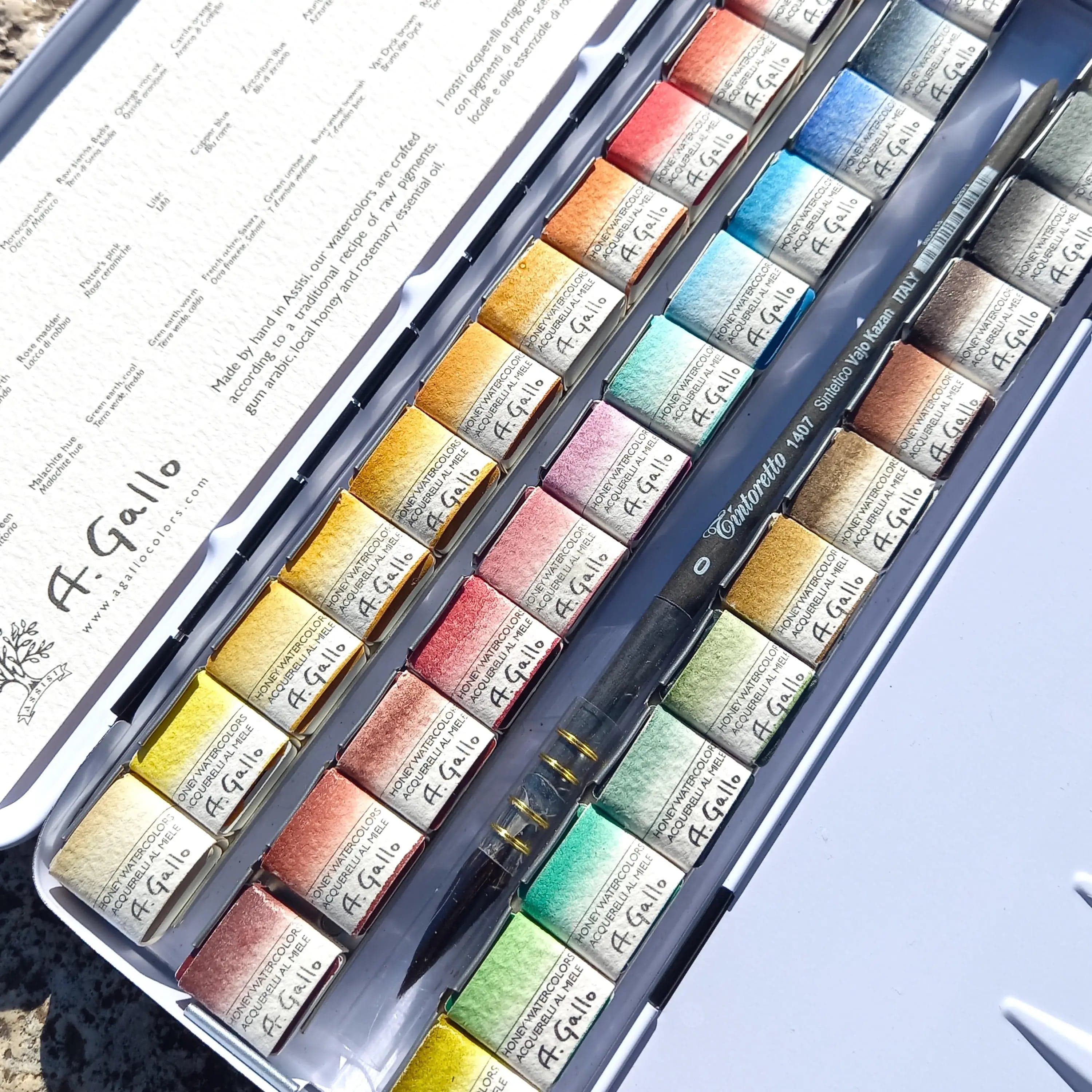 A. Gallo - Handmade Watercolours - Naturale Palette - Set of 36 Half Pans - Image 2