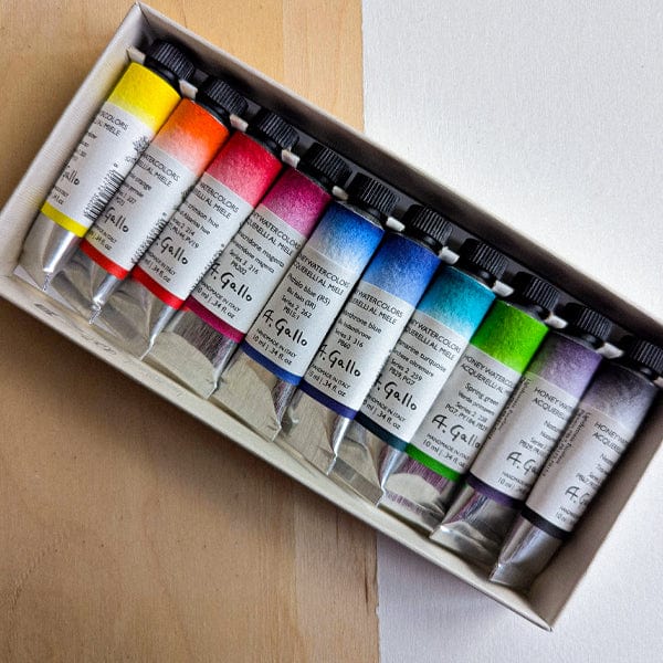 A. Gallo - Handmade Watercolours - Signature Set - 10 Colours in 10mL Tubes