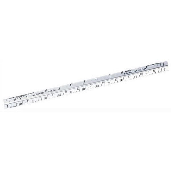 Alumicolor - Metal Pocket Tri-Scale - Architect Style - 6" Imperial Rulers - Image 3