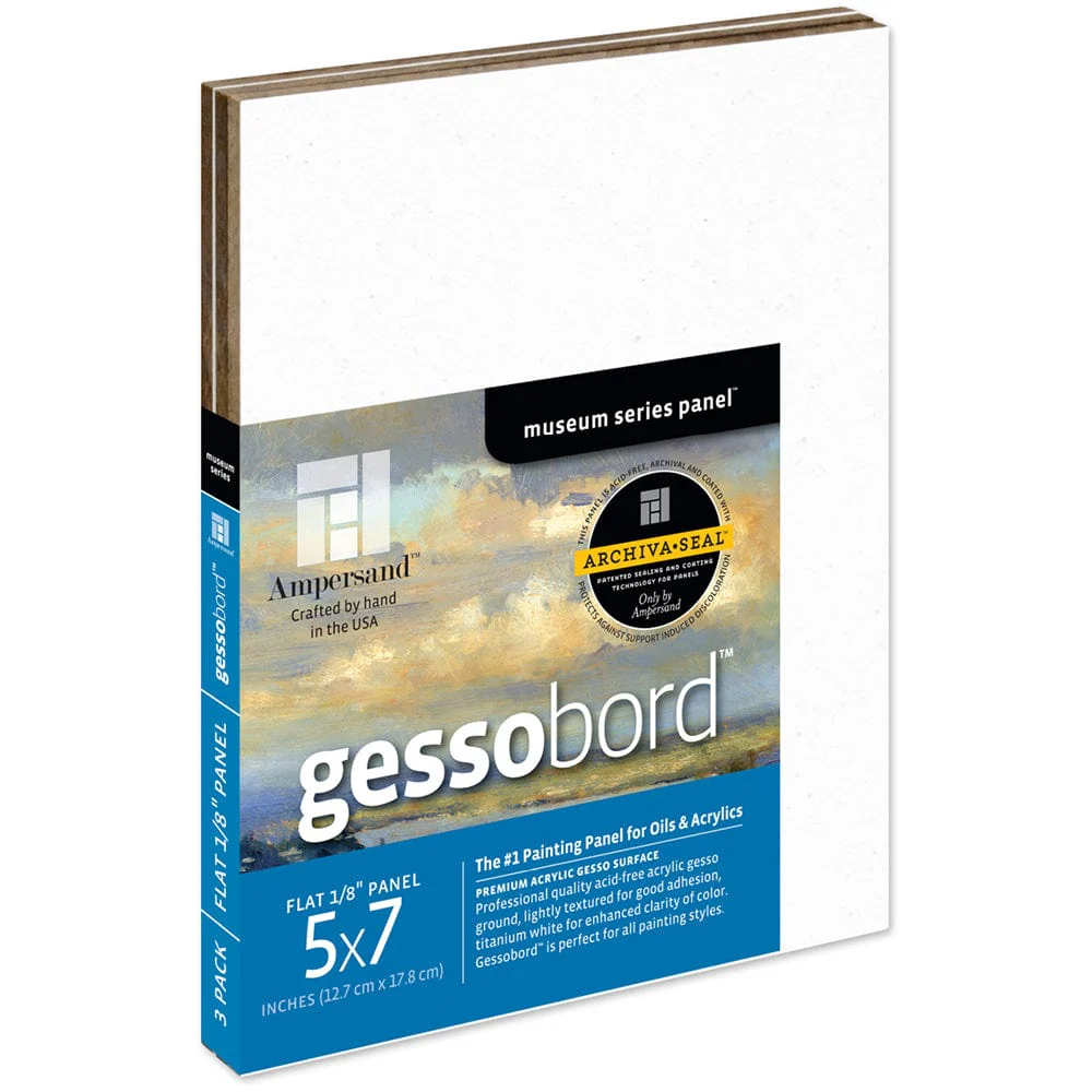 Ampersand - Gessobord - 1/8" Flat Panel - 5x7" - 3 Pack
