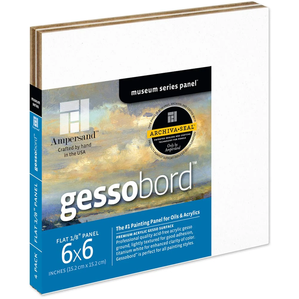Ampersand - Gessobord - 1/8" Flat Panel - 6x6" - 4 Pack
