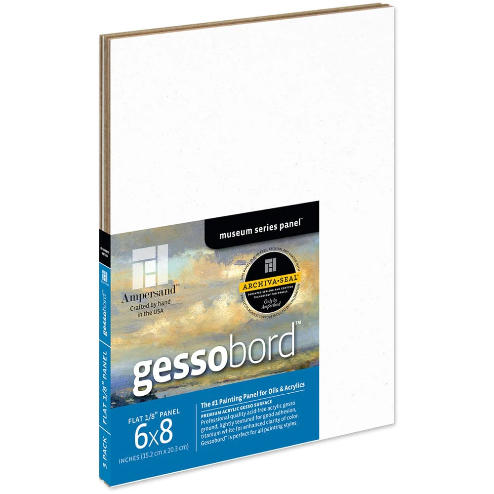 Ampersand - Gessobord - 1/8" Flat Panel - 6x8" - 3 Pack