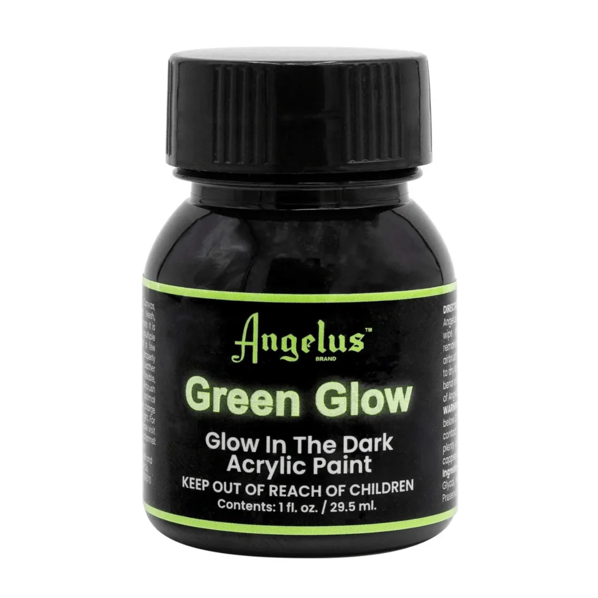 Angelus - Acrylic Glow In The Dark Paint - 1oz Bottle - Green Glow