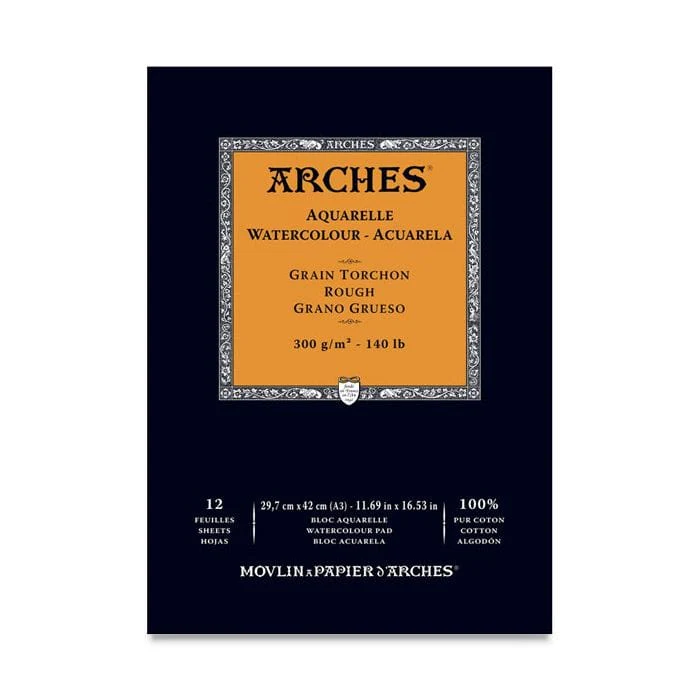 Arches - Watercolour Pad - Rough - 140lb - 11.69x16.53"