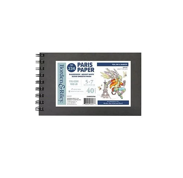 Borden & Riley - #234 Paris Paper - 5x7" Spiral Bound Marker Pad