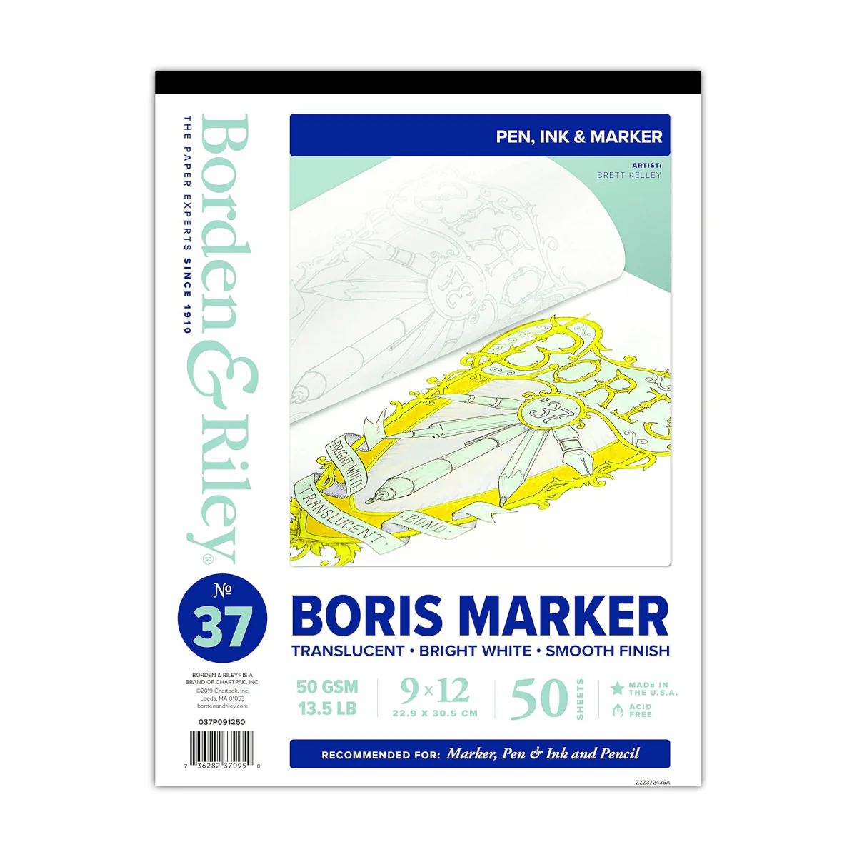 Borden & Riley - #37 Boris Marker Layout - 9x12" Pad