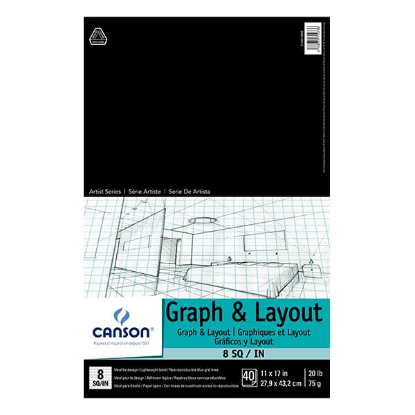 Canson - Artist Series - Graph & Layout Pad - 8 Squares per Inch - 11x17"