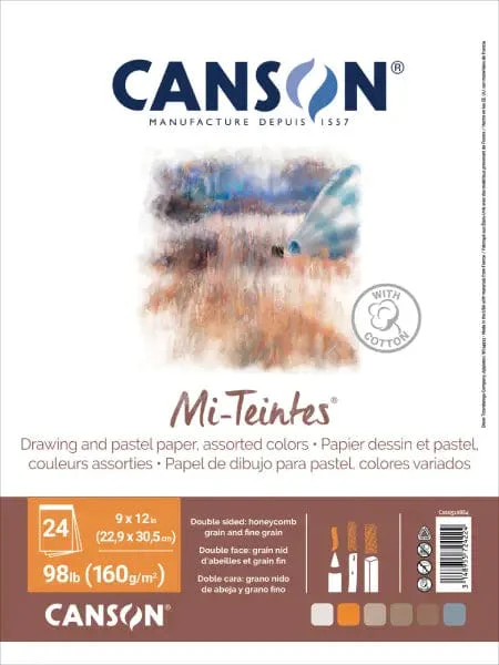 Canson - Mi-Teintes - Pastel Paper Pad - Assorted Colours - 9x12"
