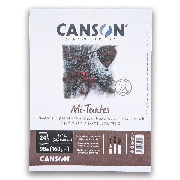 Canson - Mi-Teintes - Pastel Paper Pad - Black - 9x12" - 24 Sheets