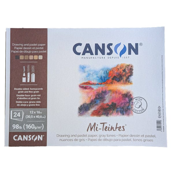 Canson - Mi-Teintes - Pastel Paper Pad - Grey Tones - 12x16"