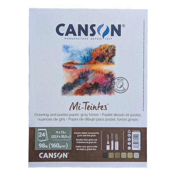 Canson - Mi-Teintes - Pastel Paper Pad - Grey Tones - 9x12"