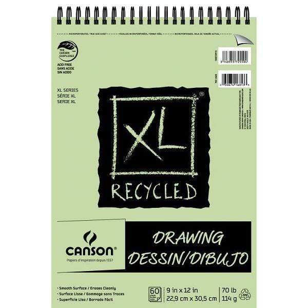 Canson - XL - Recycled Drawing Pad - Top Coil - 9x12"