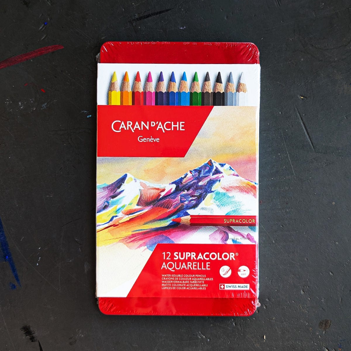 Caran d'Ache - Supracolor - Water-Soluble Colour Pencils - 12 Colour Set