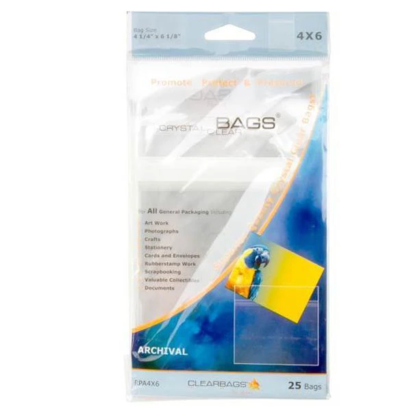 Crystal Clear Bags - Protective Sleeves - 4x6"