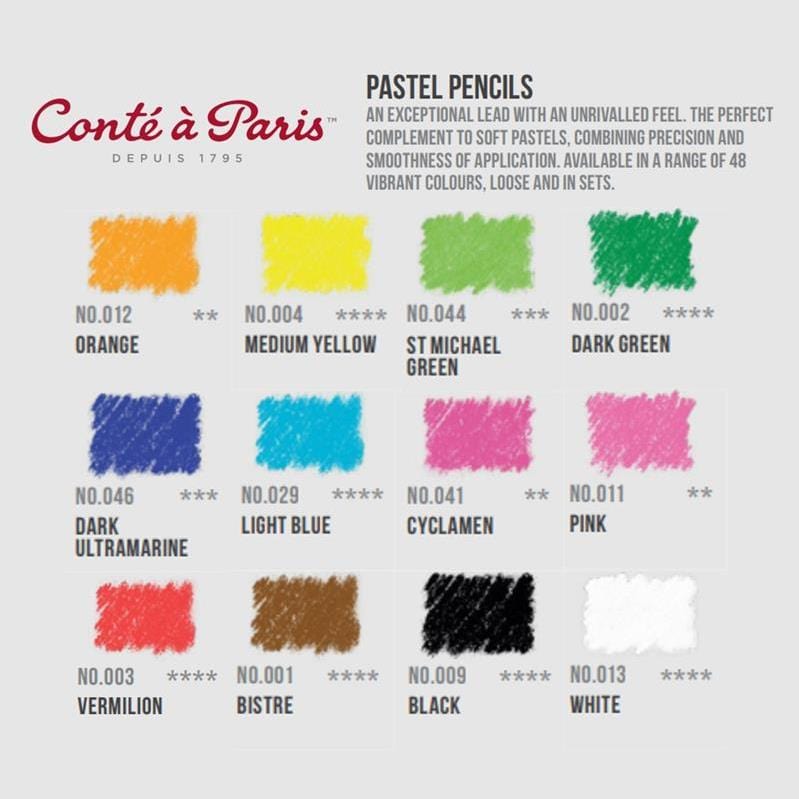 Conté à Paris - Pastel Pencils - Tin of 12 Colours - Image 2