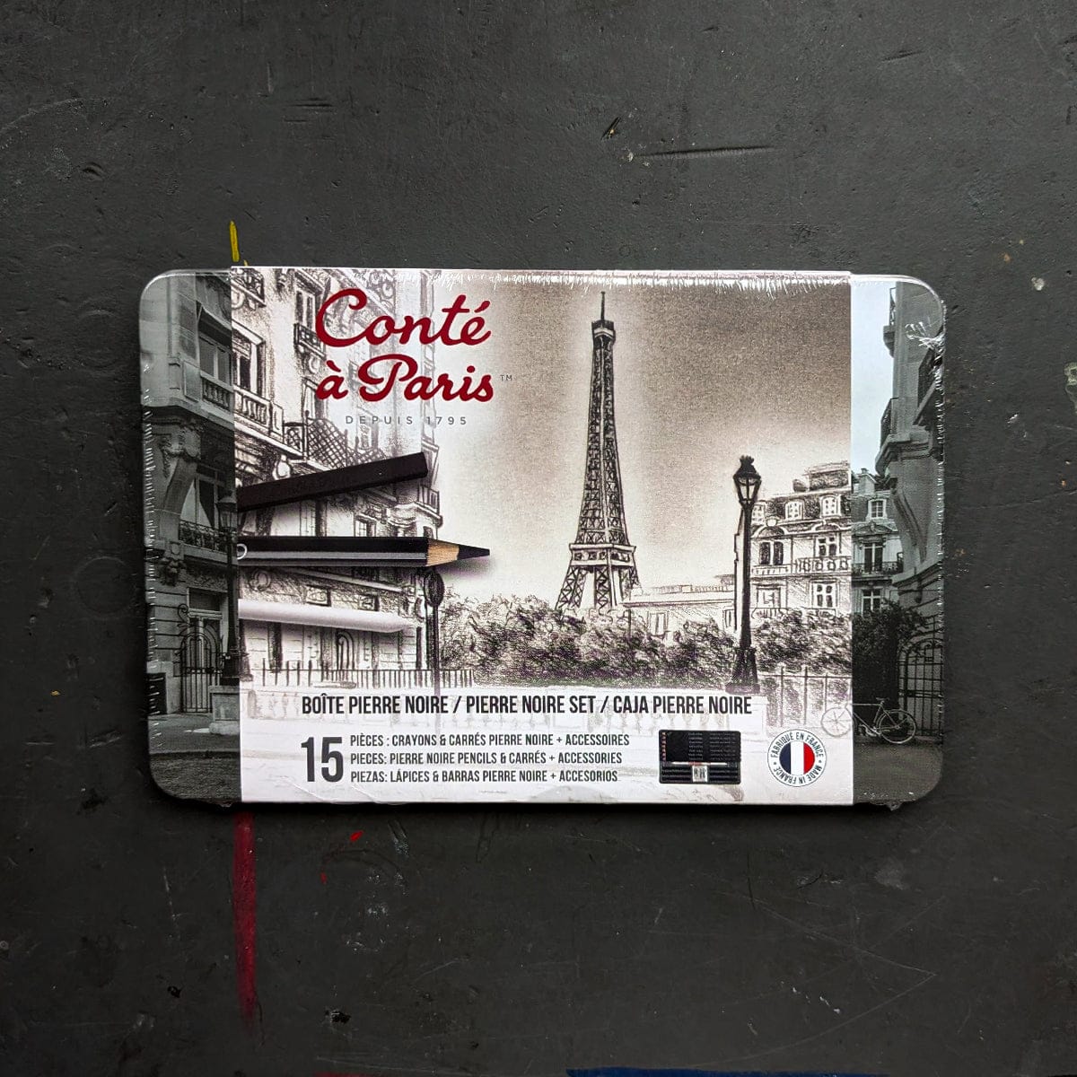 Conté à Paris - Pierre Noire Set - 15 Piece Tin