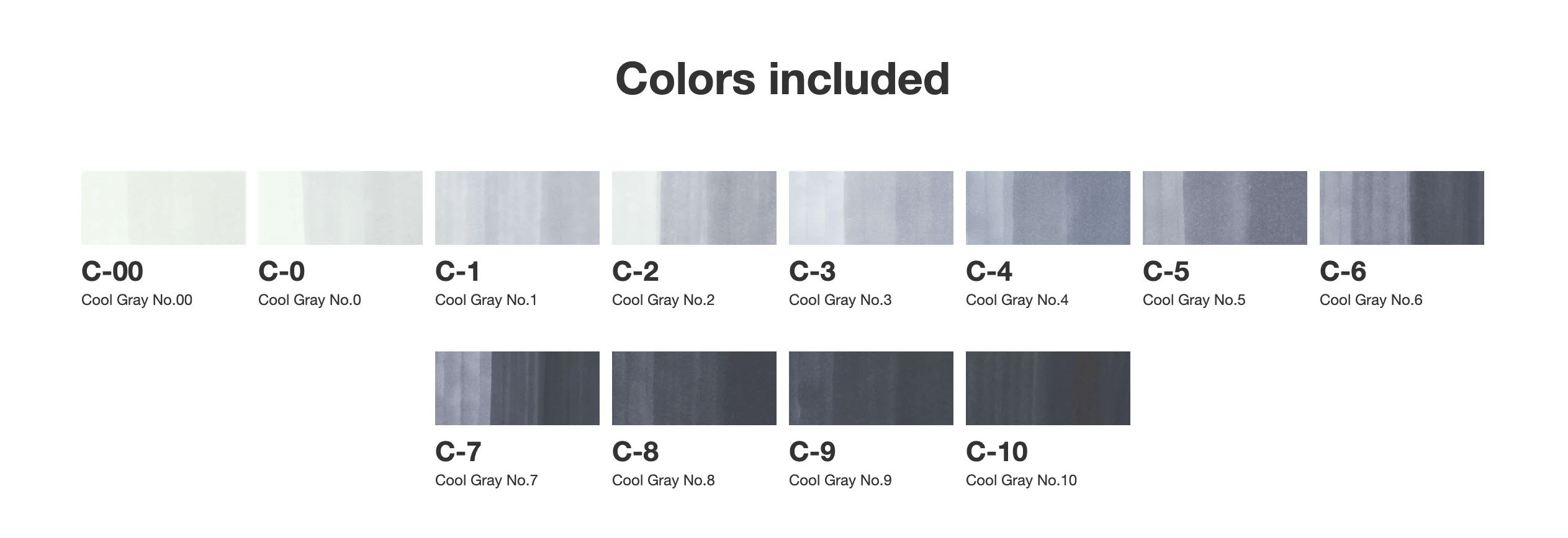 Copic - Sketch Markers - Set of 12 Colours - Cool Grey - Image 2