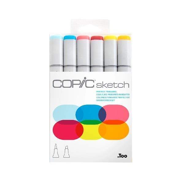 Copic - Sketch Markers - Set of 6 Colours - Perfect Primaries