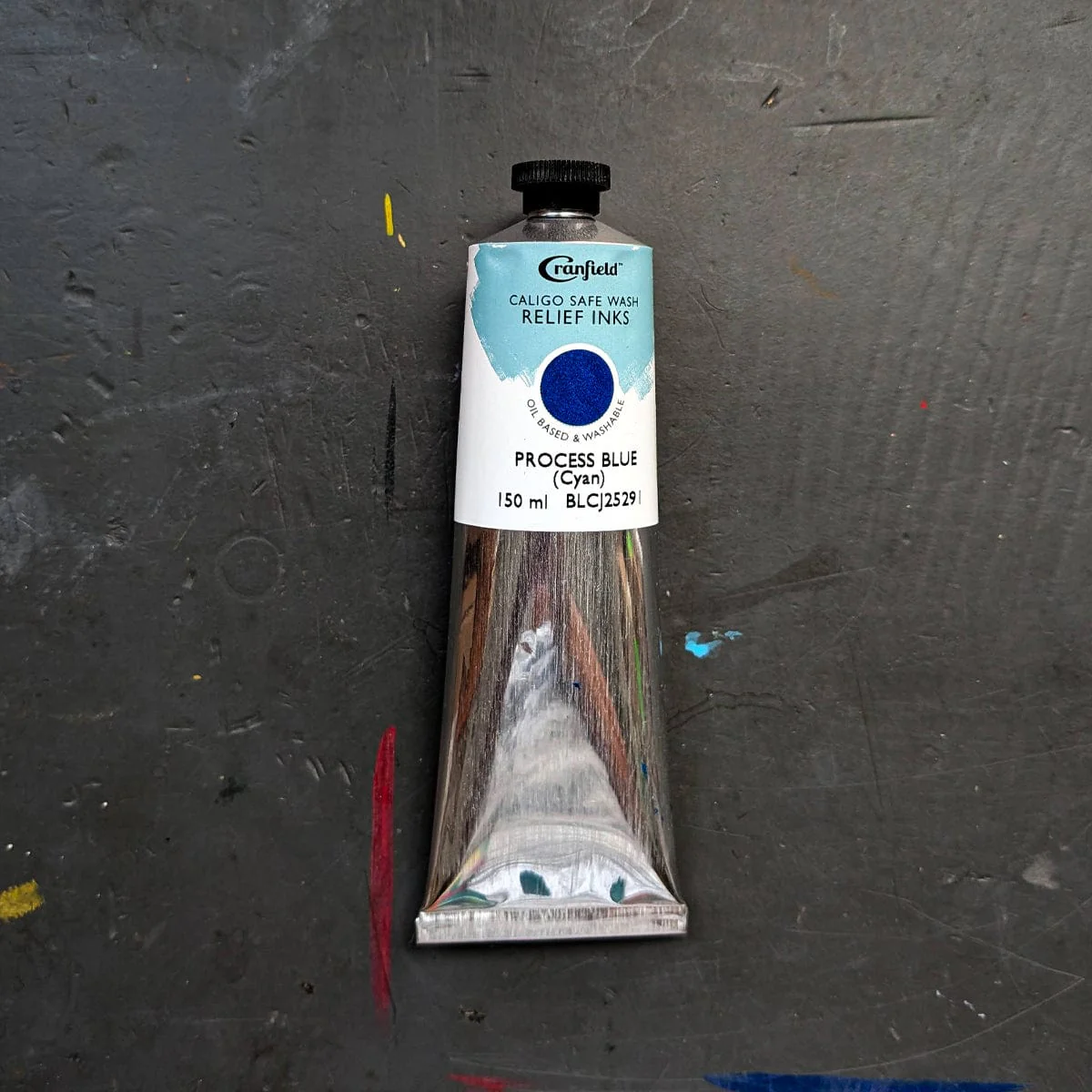Cranfield - Caligo Safe Wash Relief Ink - 150mL Tube - Process Blue (Cyan)