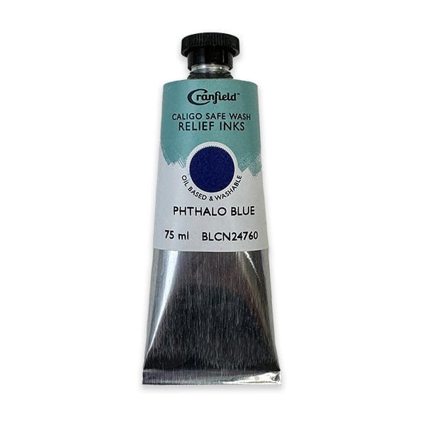 Cranfield - Caligo Safe Wash Relief Ink - 75mL Tube - Phthalo Blue