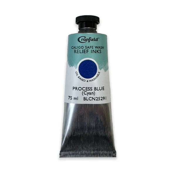 Cranfield - Caligo Safe Wash Relief Ink - 75mL Tube - Process Blue (Cyan)