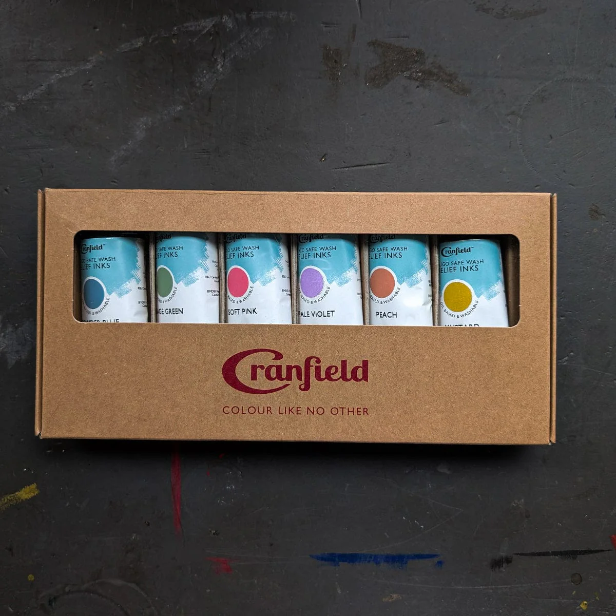 Cranfield - Caligo Safe Wash Relief Ink - Soft Shades - Set of 6 Colours - 75mL Tubes