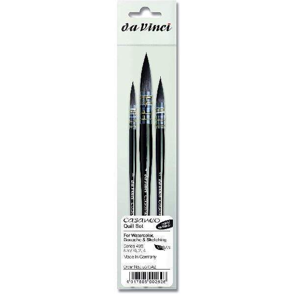 da Vinci - Casaneo - Synthetic Squirrel Brushes - Series 498 - Quill Set of 3