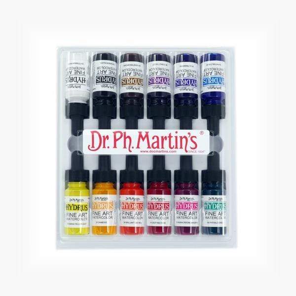 Dr. Ph. Martin's - Hydrus Liquid Watercolour - Set of 12 Colour - 1/2oz Bottles