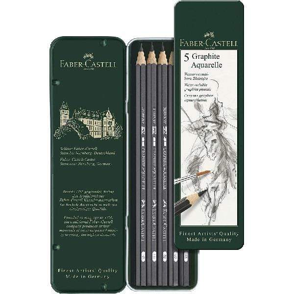 Faber-Castell - Water-Soluble Graphite Pencil Set - 5 Pieces