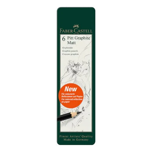 Faber-Castell - Pitt Graphite Matte Pencil - 6 Piece Set