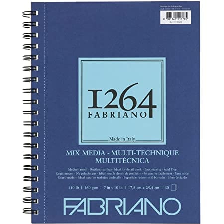 Fabriano - 1264 - Mixed Media Paper - 110lb - 7x10" Coil Pad