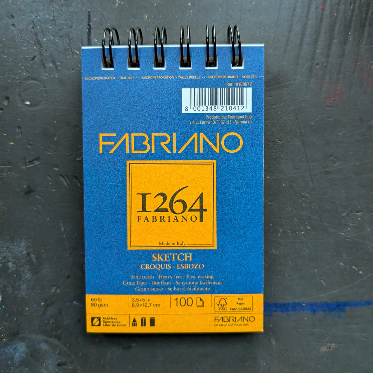 Fabriano - 1264 - Sketch Paper - 60lb - 3.5x5" Top Coil Pad