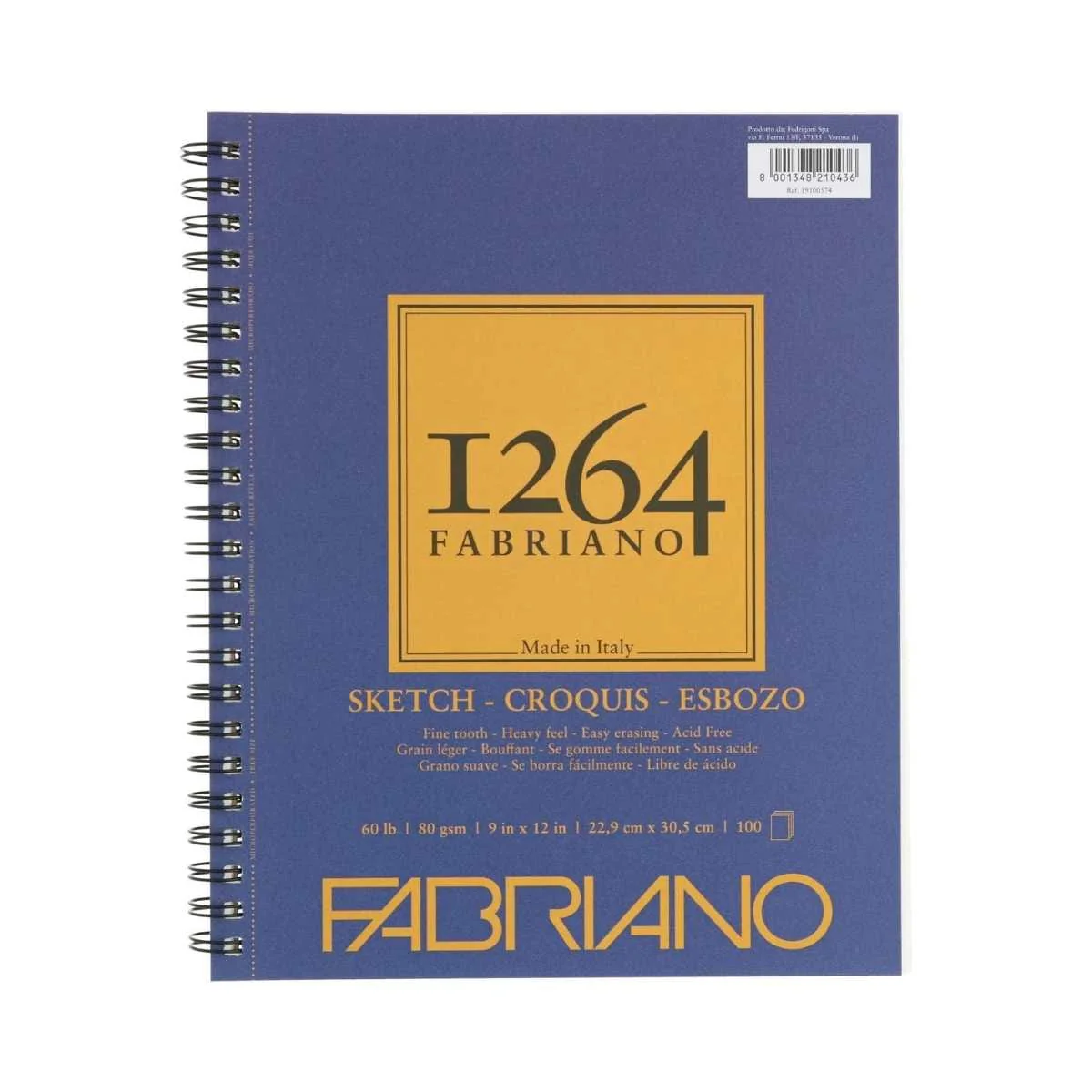 Fabriano - 1264 - Sketch Paper - 60lb - 9x12" Coil Pad