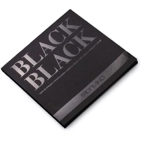 Fabriano - Black Black Drawing Paper - 20x20cm Pad
