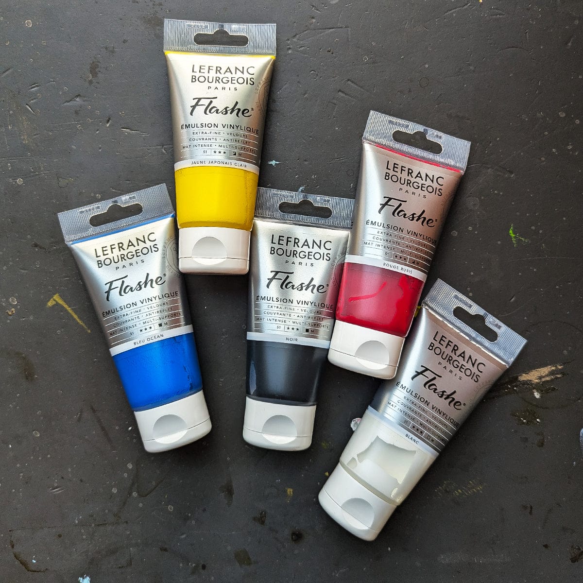 Flashe - Vinyl Emulsion Paint - The Basics - Set of 5 x 80mL Tubes - Image 2