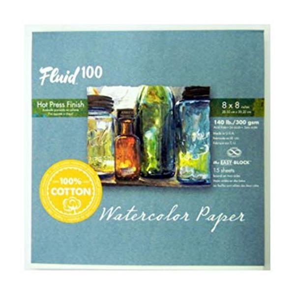 Fluid 100 - Watercolour Block - Hot Press - 140lb - 8x8"