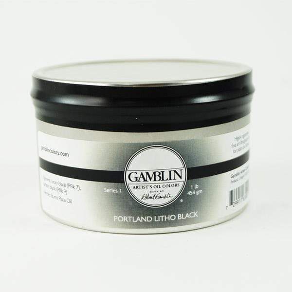 Gamblin - Lithography Ink - 454g Tin - Portland Litho Black