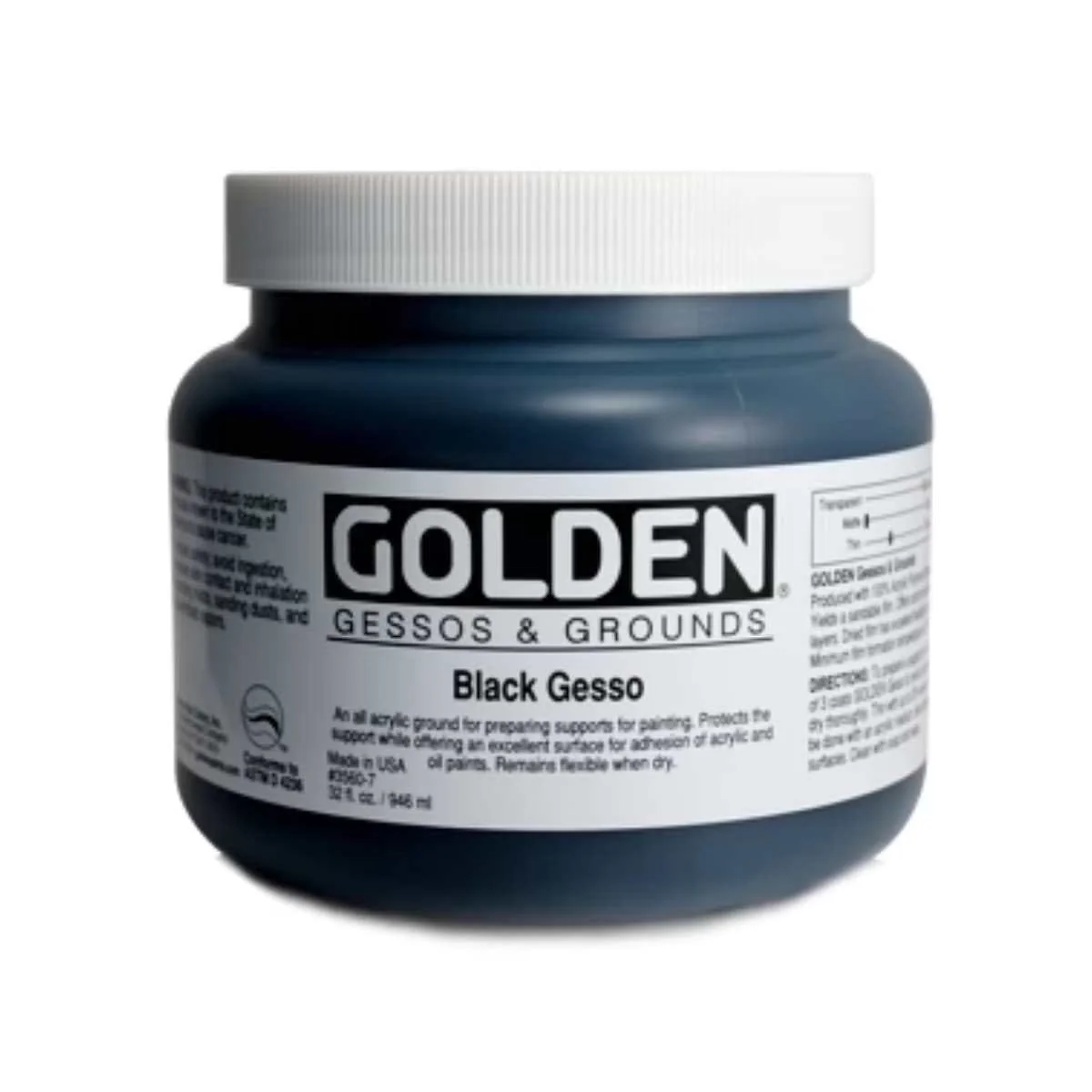 Golden - Black Gesso - 946mL Jar
