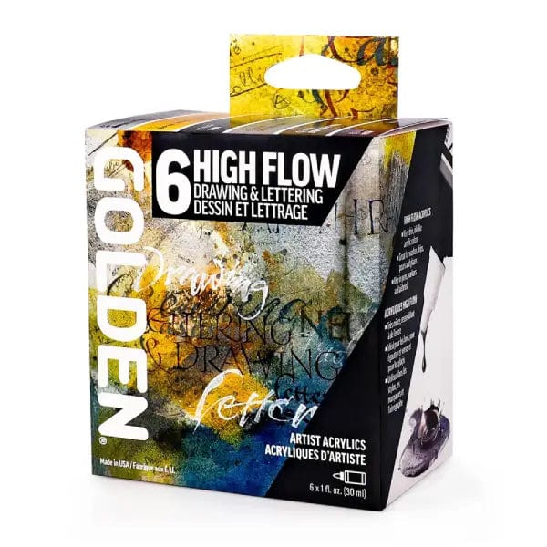 Golden - High Flow Acrylics - Drawing & Lettering Set - 6 Colours