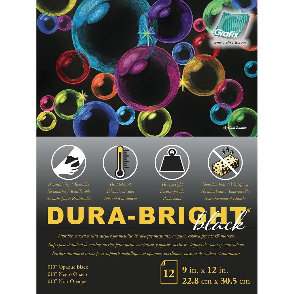Grafix - Dura-Bright - Opaque Black - 9X12" Pad