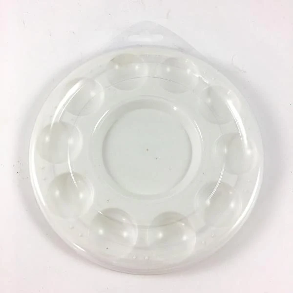 Gwartzman's 10-Well Plastic Palette with Lid - 7" Round