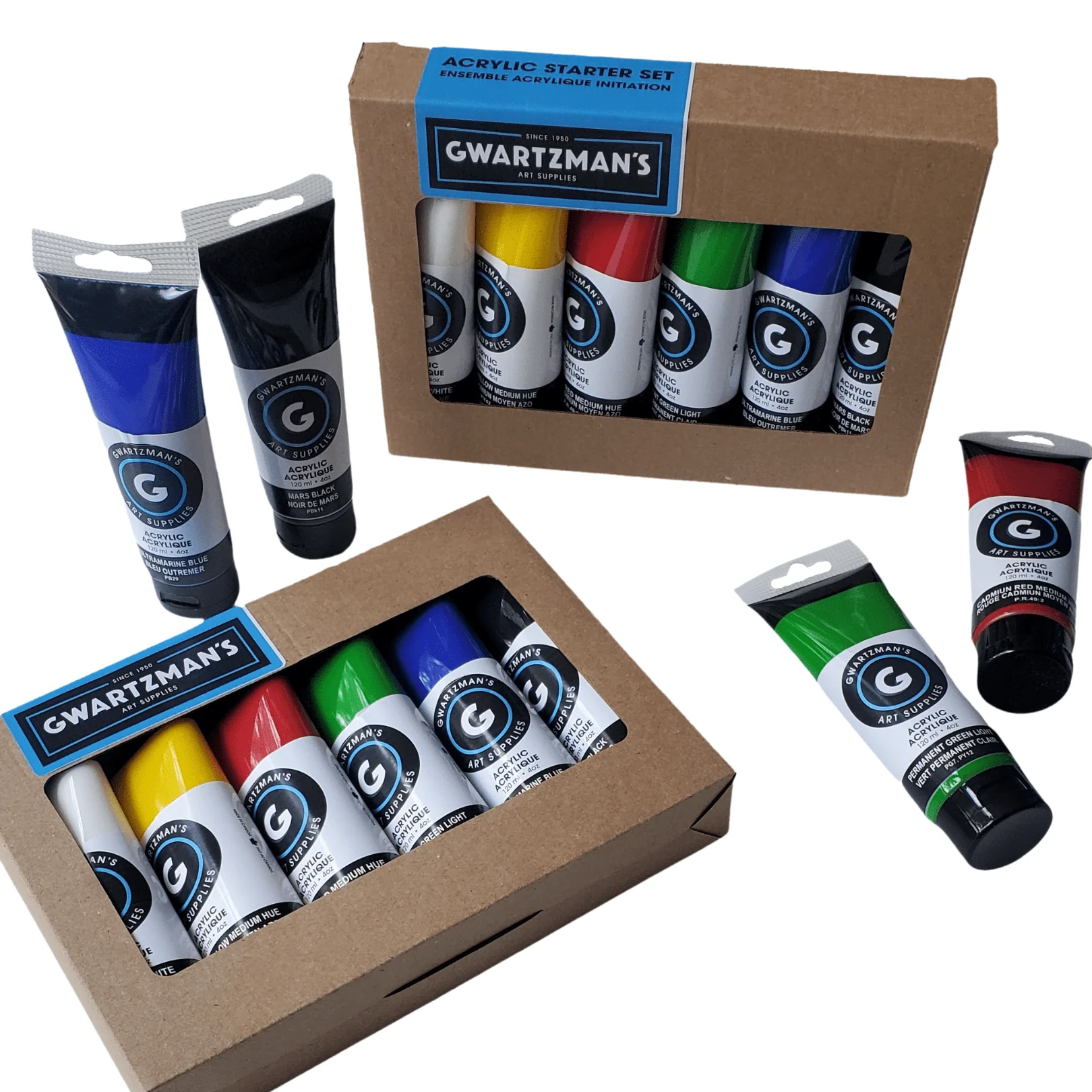 Gwartzman's - Acrylic Starter Set - 6 x 120mL Tubes